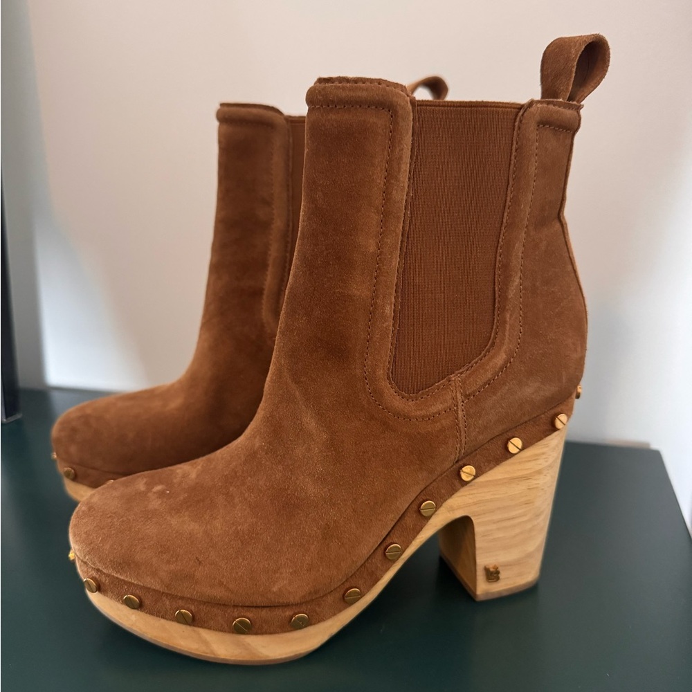 Veronica Beard Brown Heeled Boots with Suede Finish